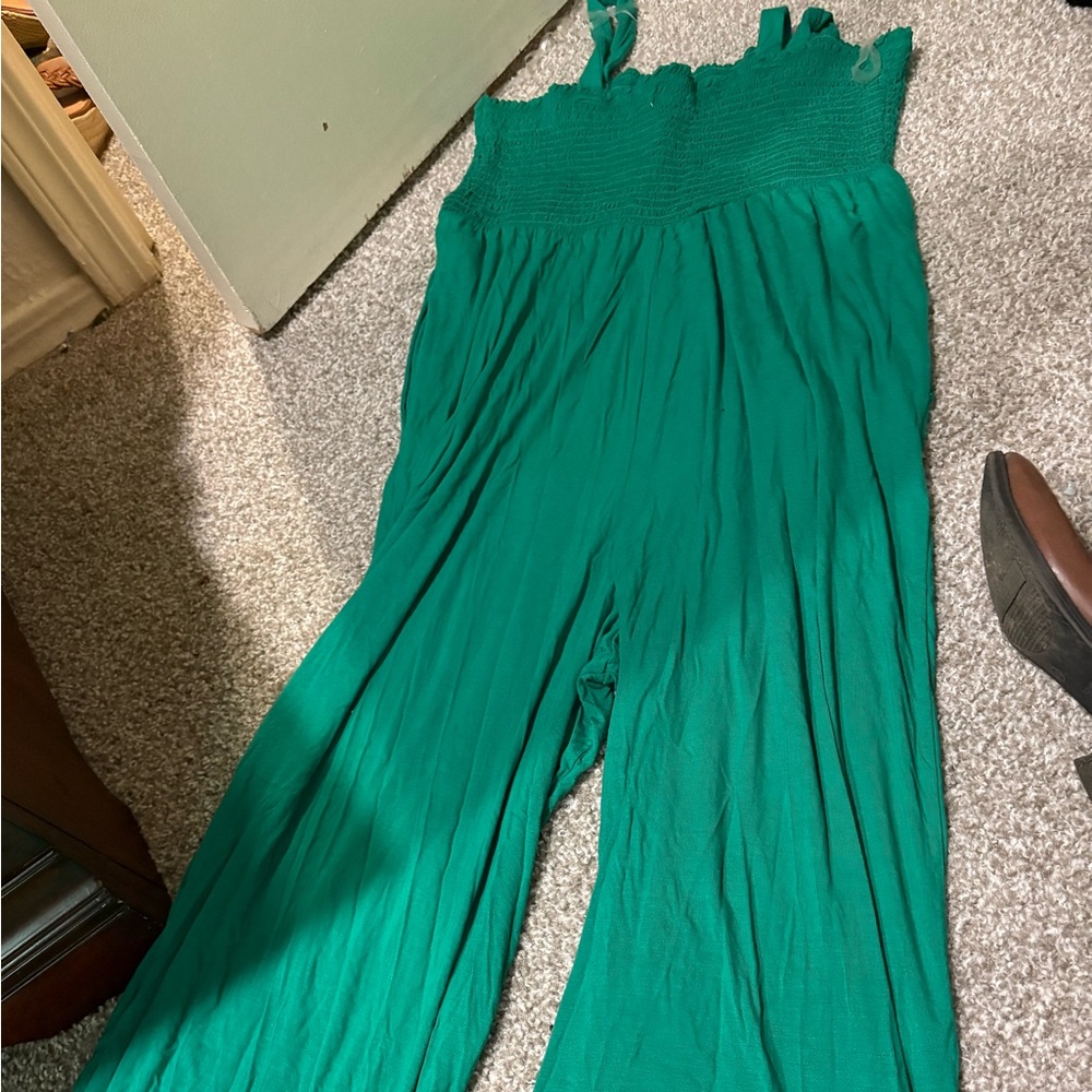 Women's Green Wide-Leg romper